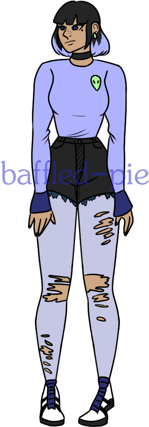 Blue Aesthetic Girl Adopt - Aesthetic Girl Drawing (510x952)