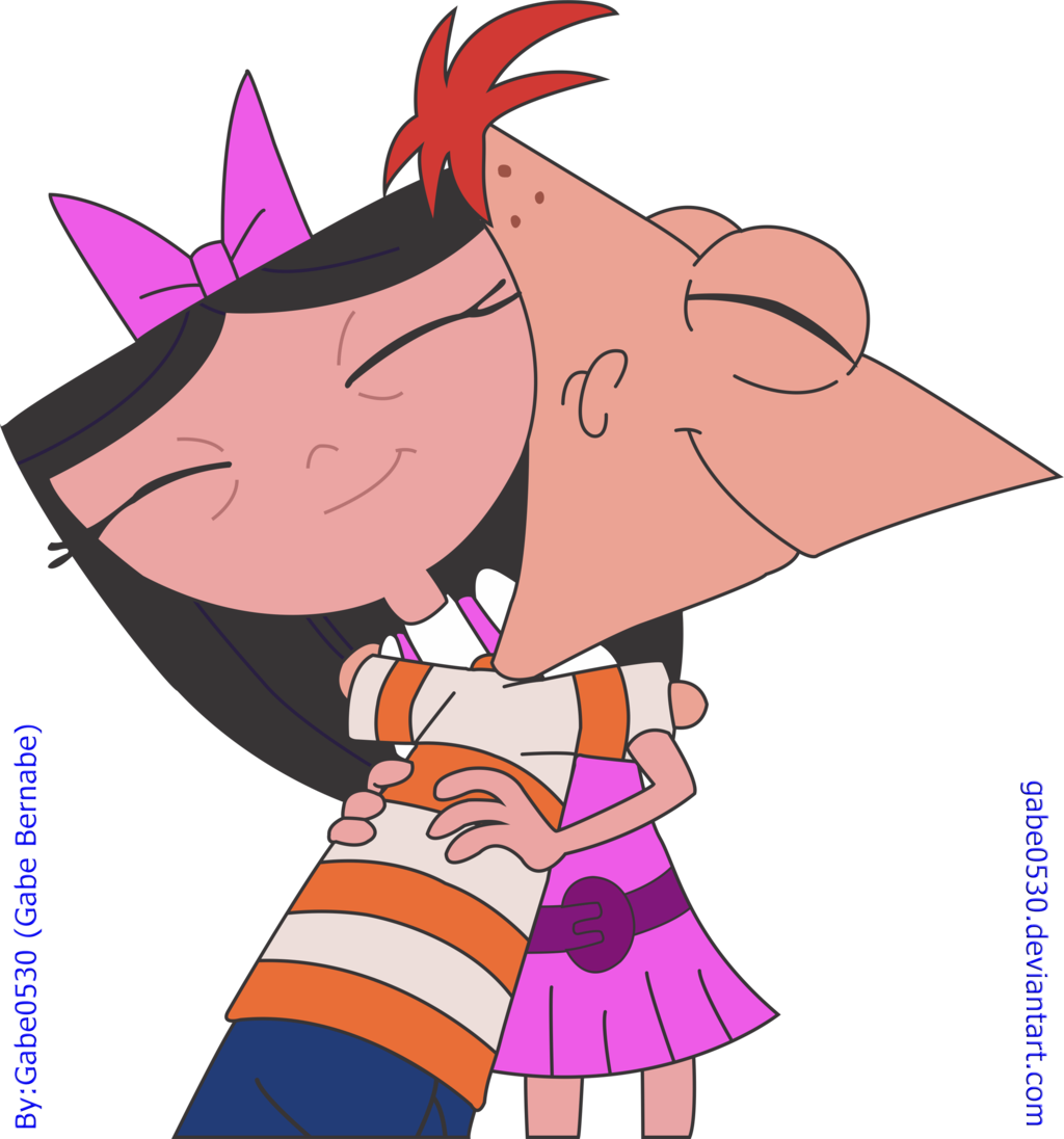 Phineas And Ferb - Phineas And Ferb Hugging (1024x1096)