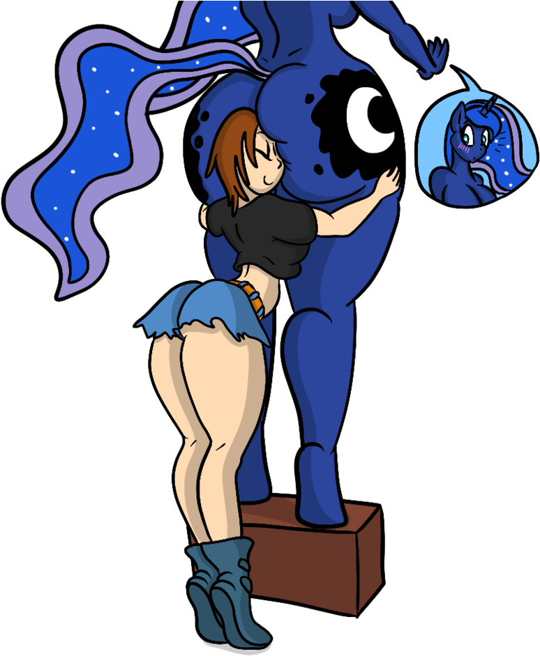 Hugging The Moonbutt - Cartoon (831x962)