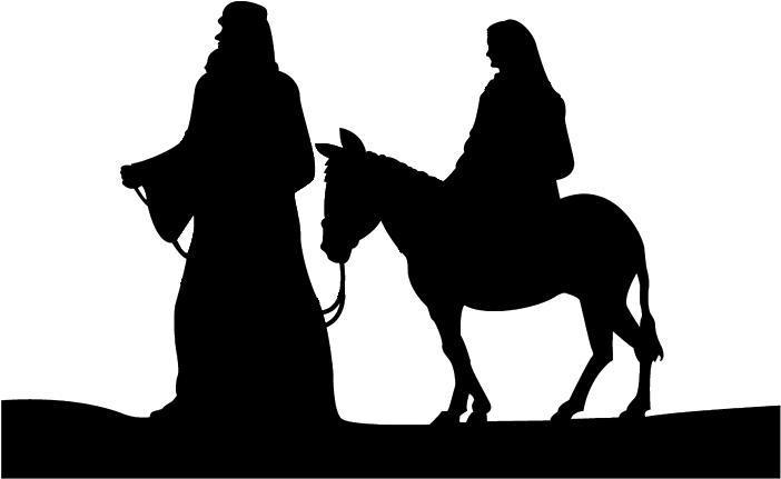 Black And White Nativity Clip Art - Merry Christmas Religious Backgrounds (701x471)