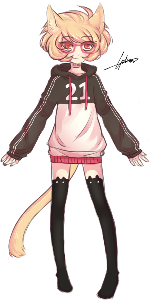 Kitty Girl By Iexii - Cartoon (649x1229)
