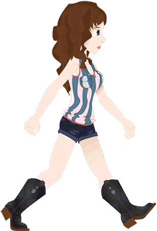 Cartoon Girl Walking - Cartoon Girl Walking Gif (374x500)