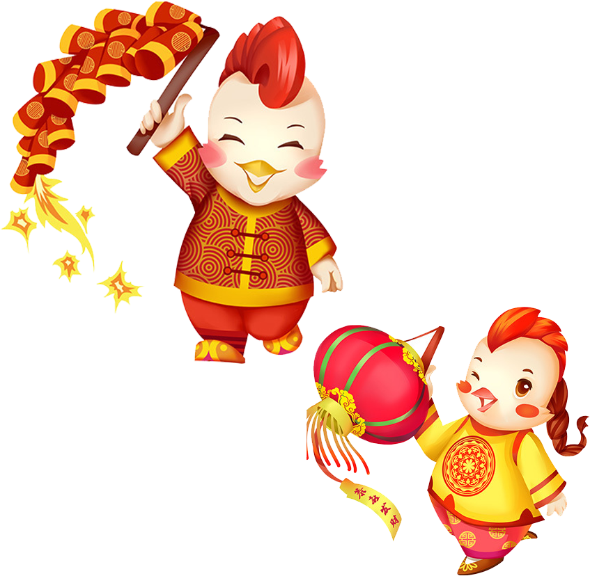 Chicken Chinese New Year Chinese Zodiac Cartoon Firecracker - 雞 年 快樂 (945x945)