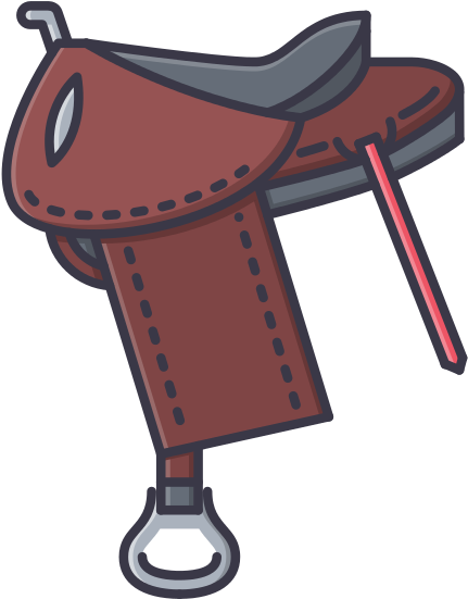 Cartoon Style Of A Horse Saddle - American Frontier (550x550)