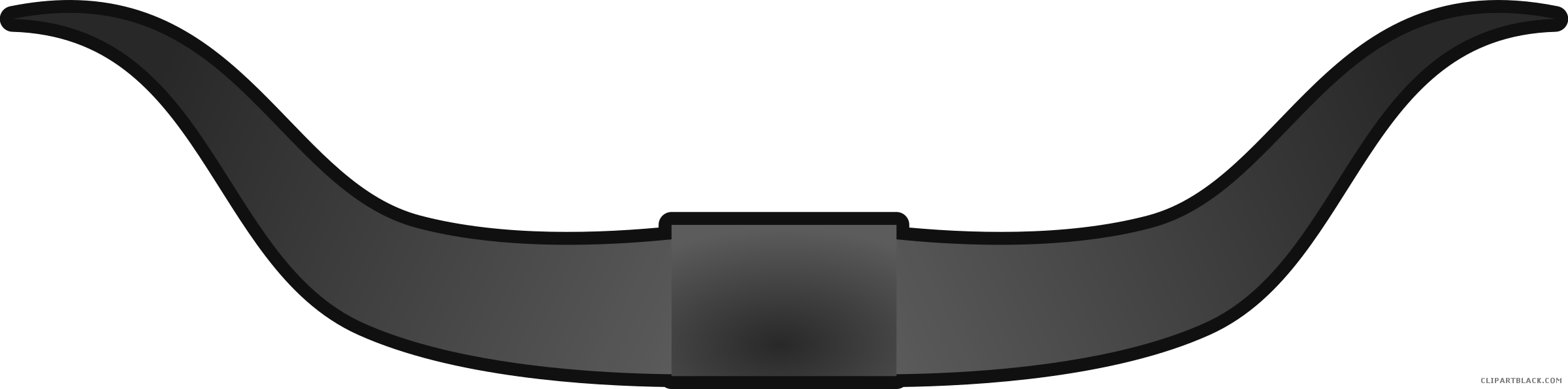 Bull Horn Animal Free Black White Clipart Images Clipartblack - Bull Horns Clipart (2400x595)