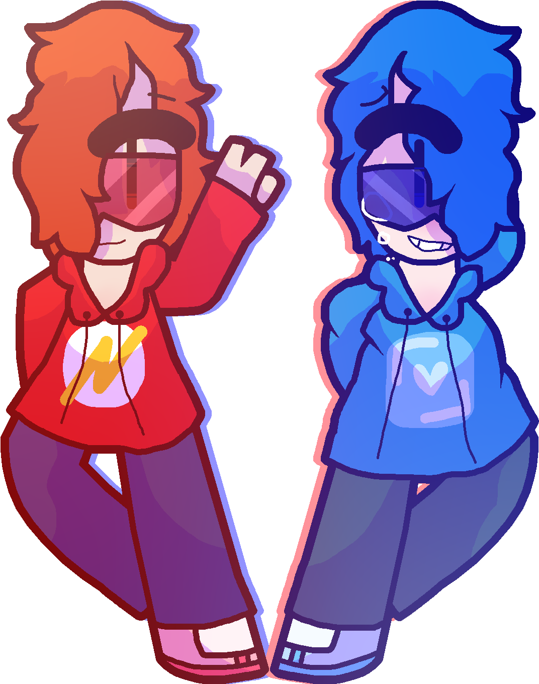 Red Blue By Artistic-box - Cartoon (1150x1500)