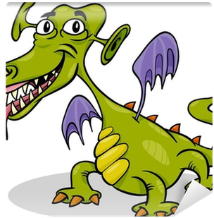 Cartoon Funny Monster Or Dragon Illustration Wall Mural - Illustration (400x400)