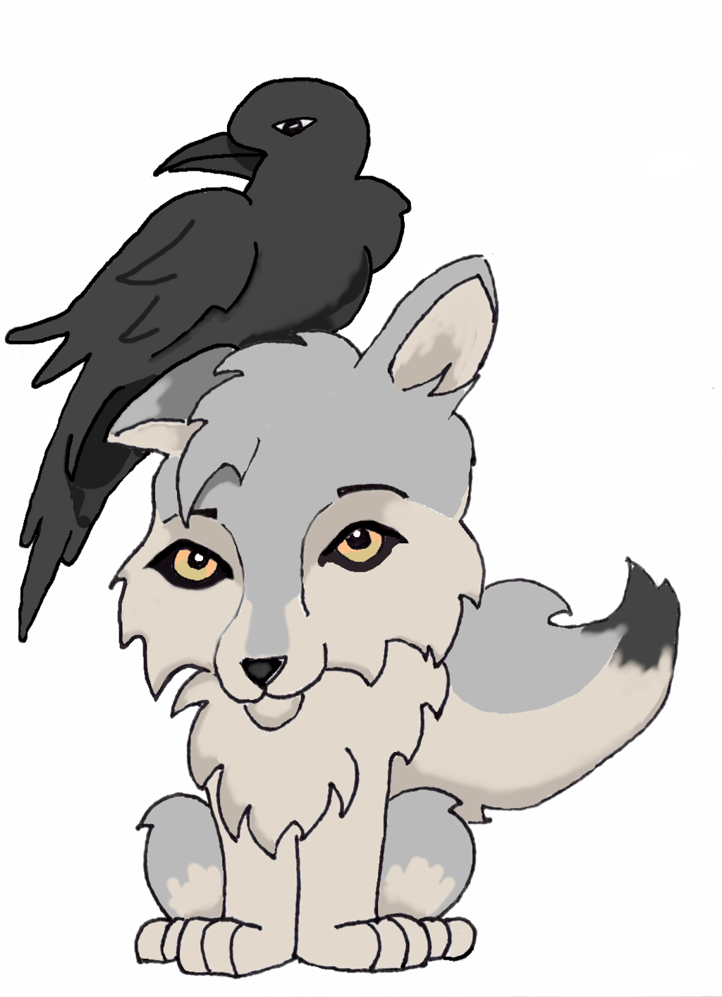 Wolf And Crow By Artisticnaz Wolf And Crow By Artisticnaz - Cartoon (1024x1413)