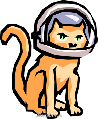 Cat With Space Helmet Royalty Free Vector Clip Art - Cat With Space Helmet Royalty Free Vector Clip Art (396x480)