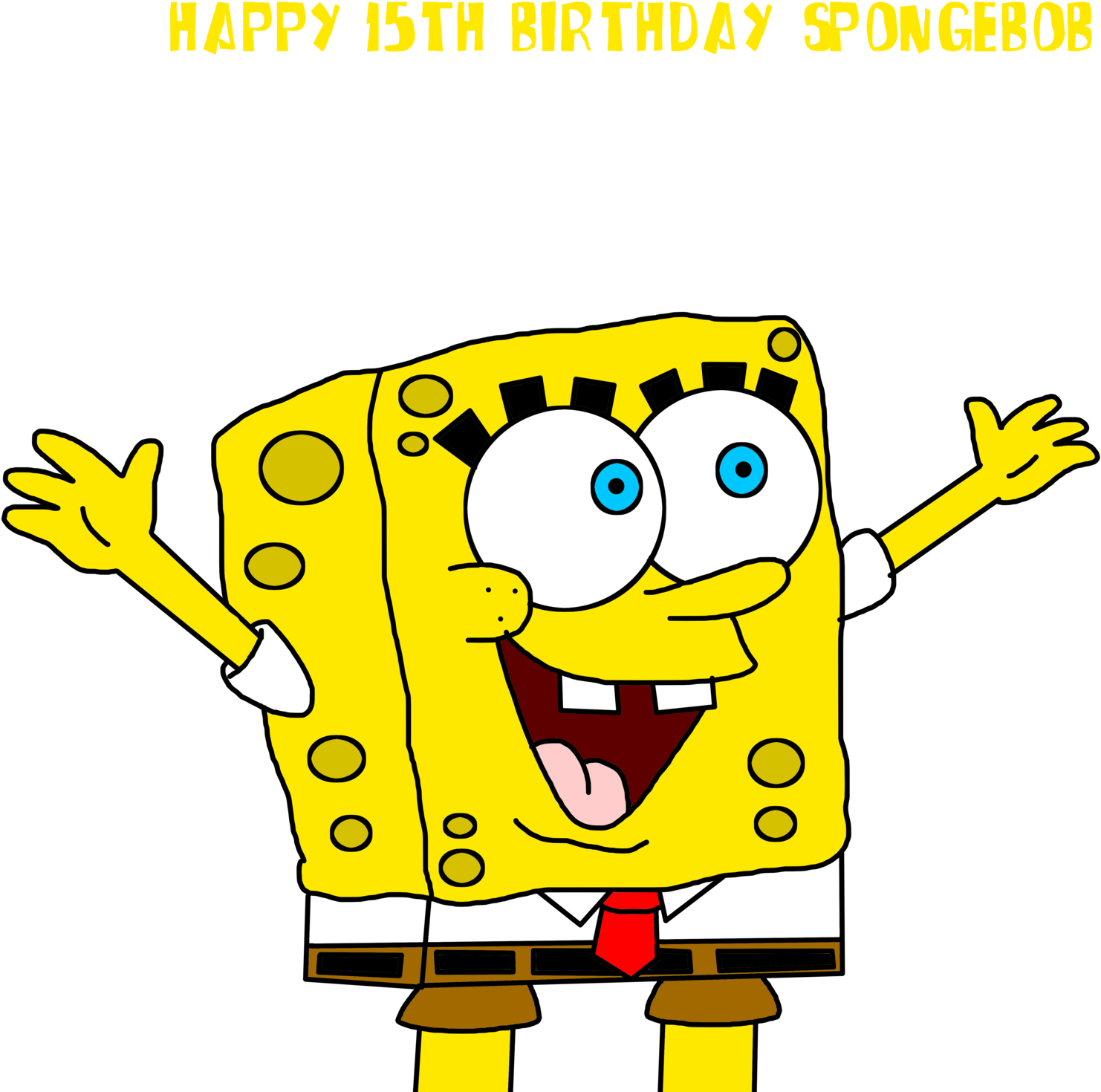 Spongebob's 15th Anniversary By Marcospower1996 Spongebob's - Spongebob Happy Face Transparent (1600x1600)