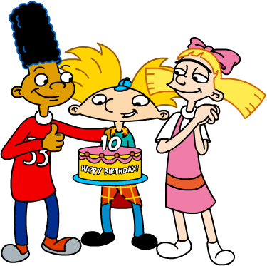 Happy Birthday Spongebob Coloring Pages Download - Happy Birthday Hey Arnold (375x373)