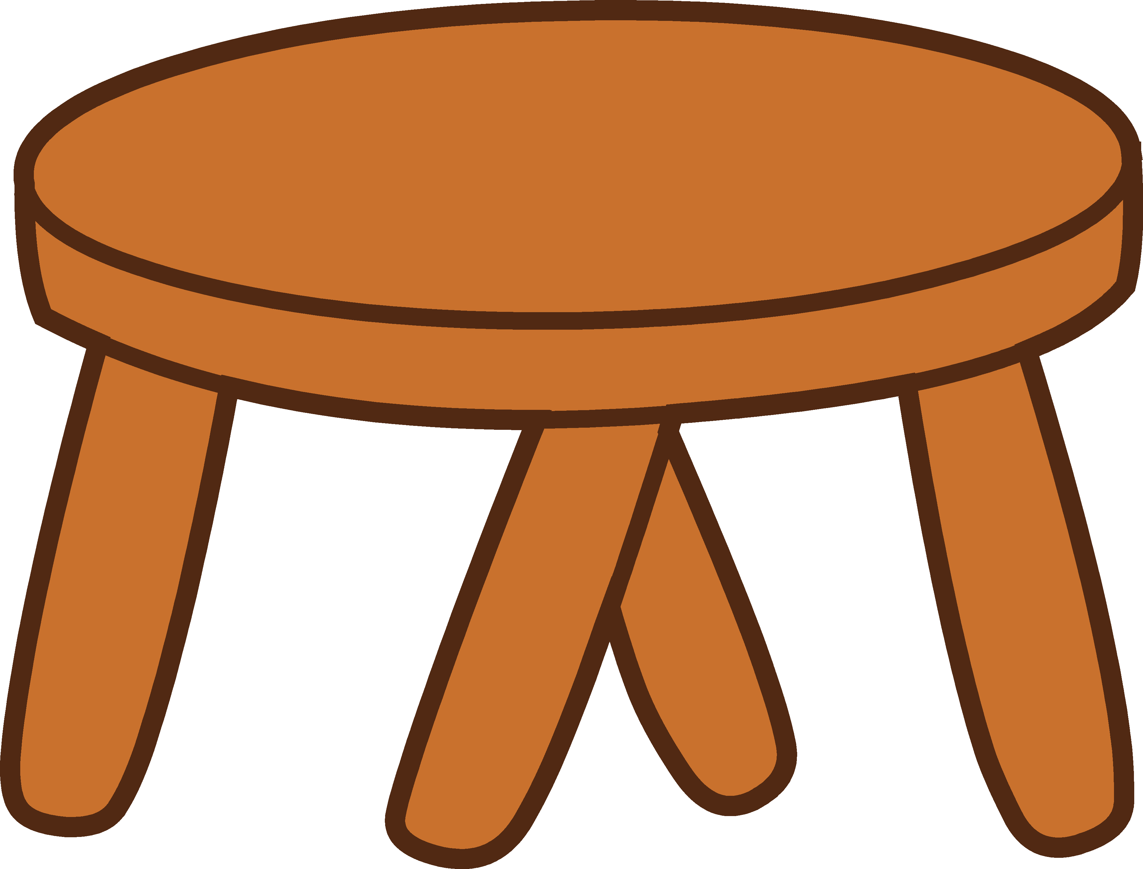 Stack Chairs On Table Clipart Free - Footstool Clipart (3781x2873)