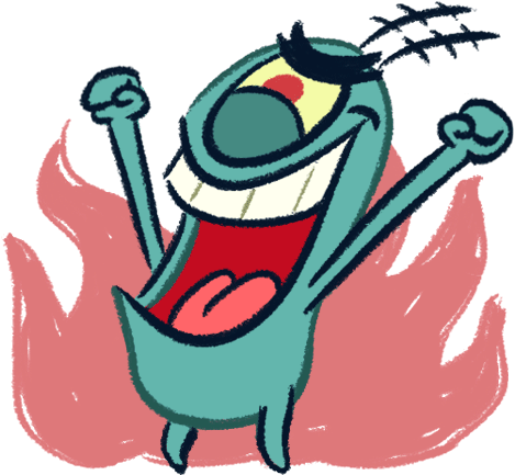 Spongebob Hintergrund Titled Plankton Sticker - Plankton Sticker (500x500)