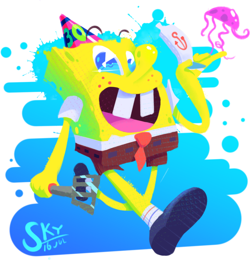Happy Birthday Spongebob By Skyblue10 - Happy Birthday Spongebob By Skyblue10 (865x923)