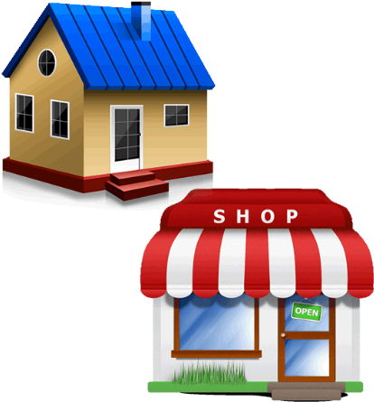 We Serve Residential, Home-based Business And Small - Small Business Building Icon (420x450)