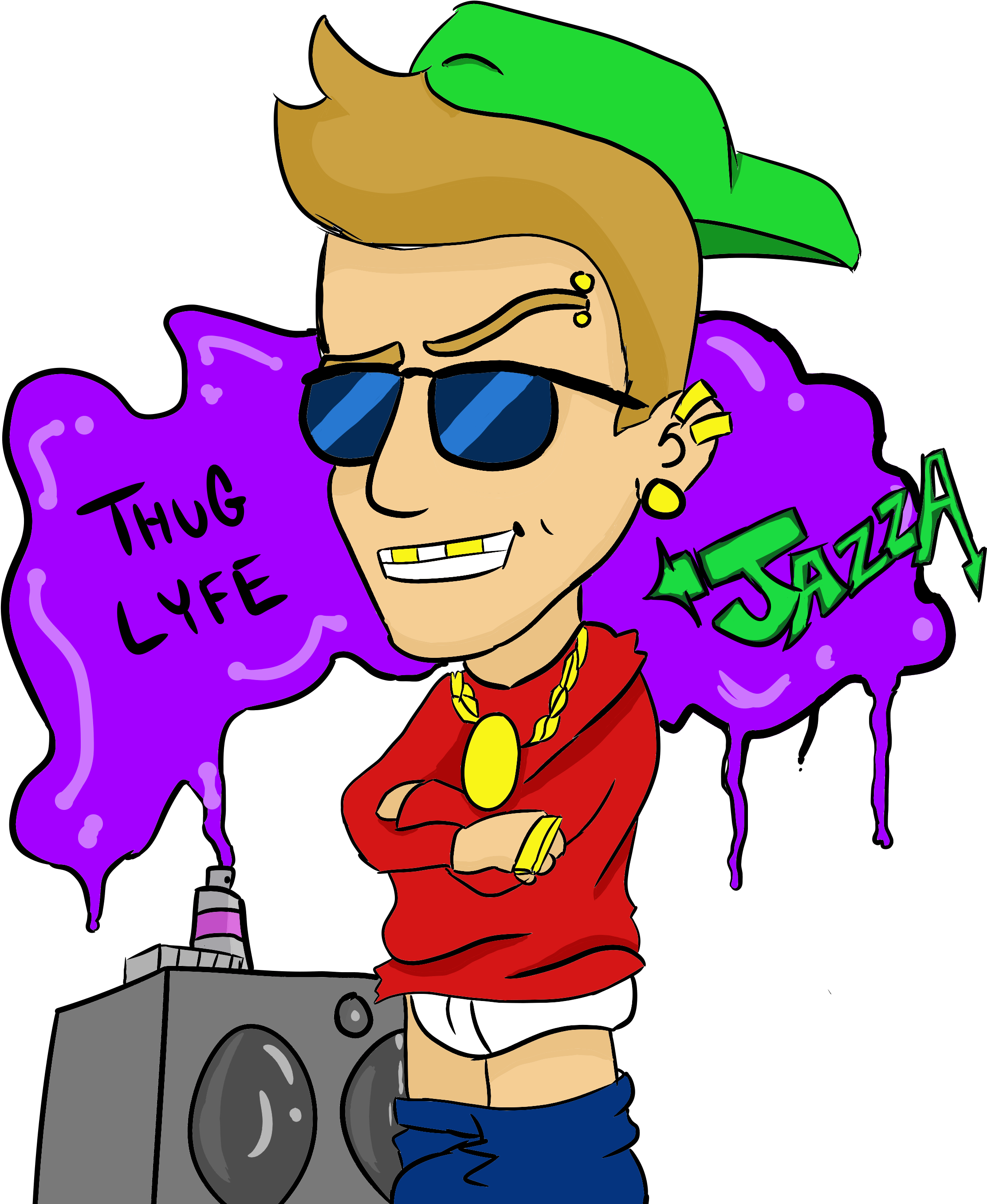 Thug Lyfe With Jazza - Cartoon (2500x3000)