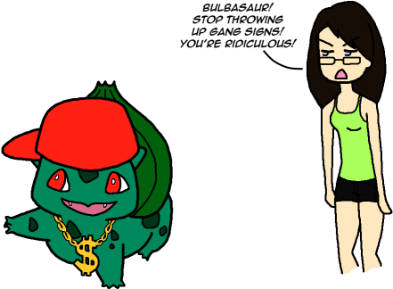Thug Bulbasaur By Princess-cyanide - Cartoon (484x380)
