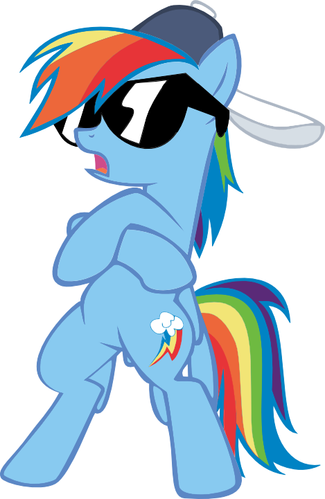 Rainbow Dash Radicalness By Ookami-95 - Rainbow Dash With Sunglasses (469x721)