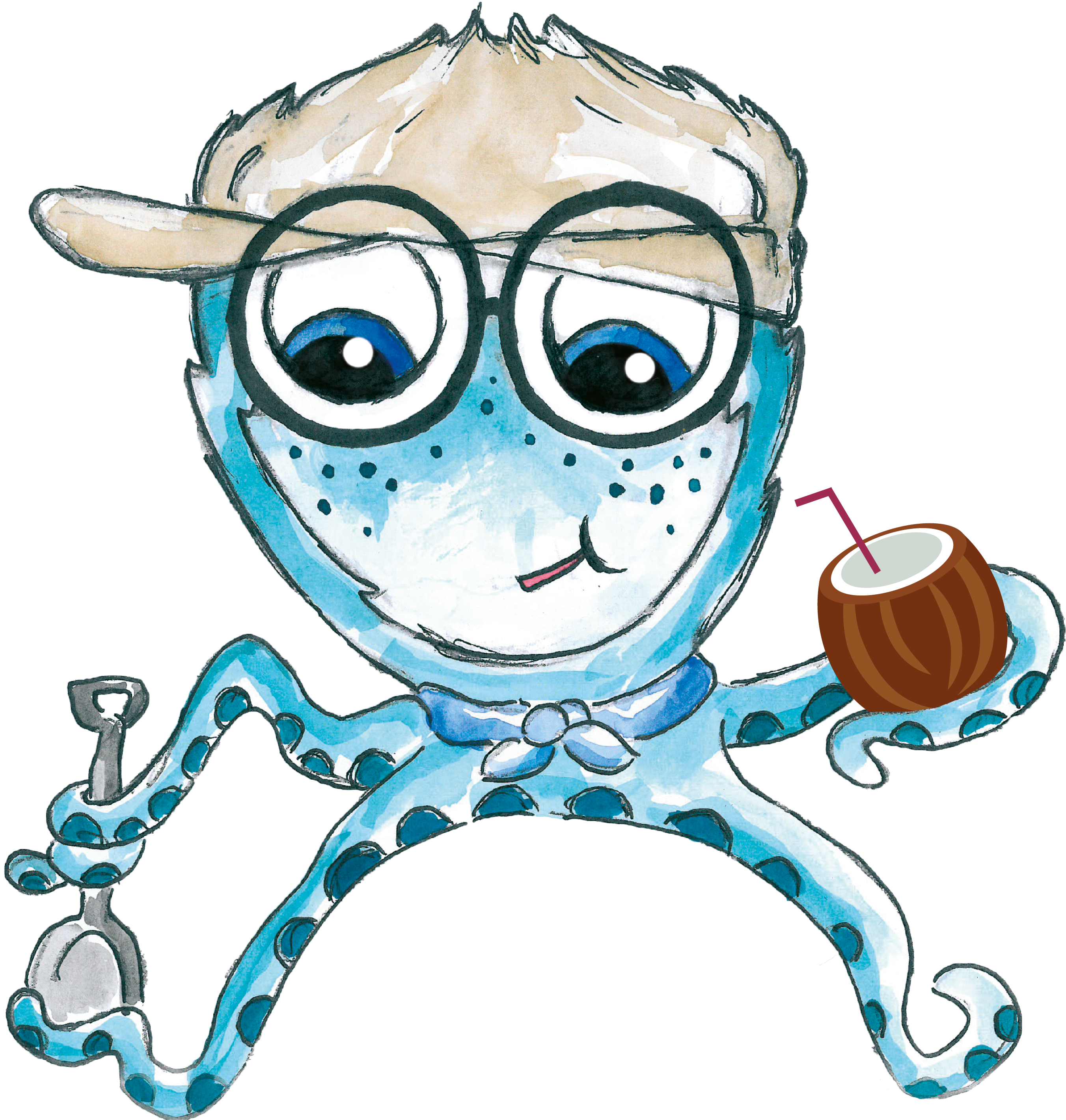 Ollie The Octopus - Cartoon (3333x3333)