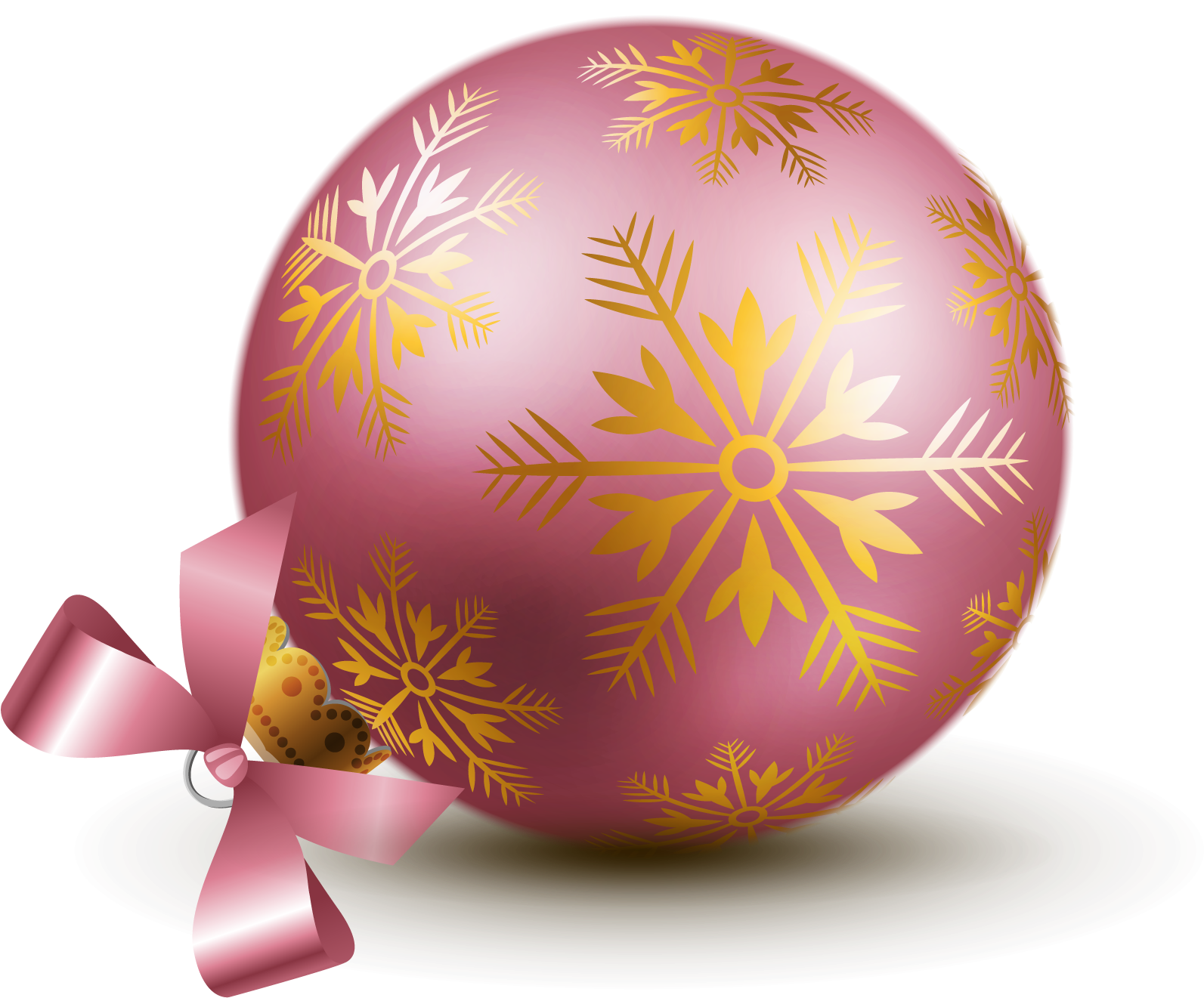Pink Clipart Christmas Decoration - Pink Christmas Ornament Transparent (1635x1416)