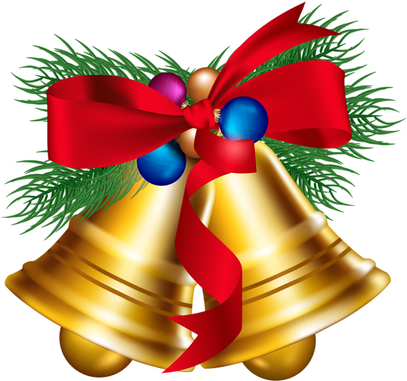 Christmas Bells With Christmas Ballls Png Clipart Image - Christmas Bells Png (600x561)