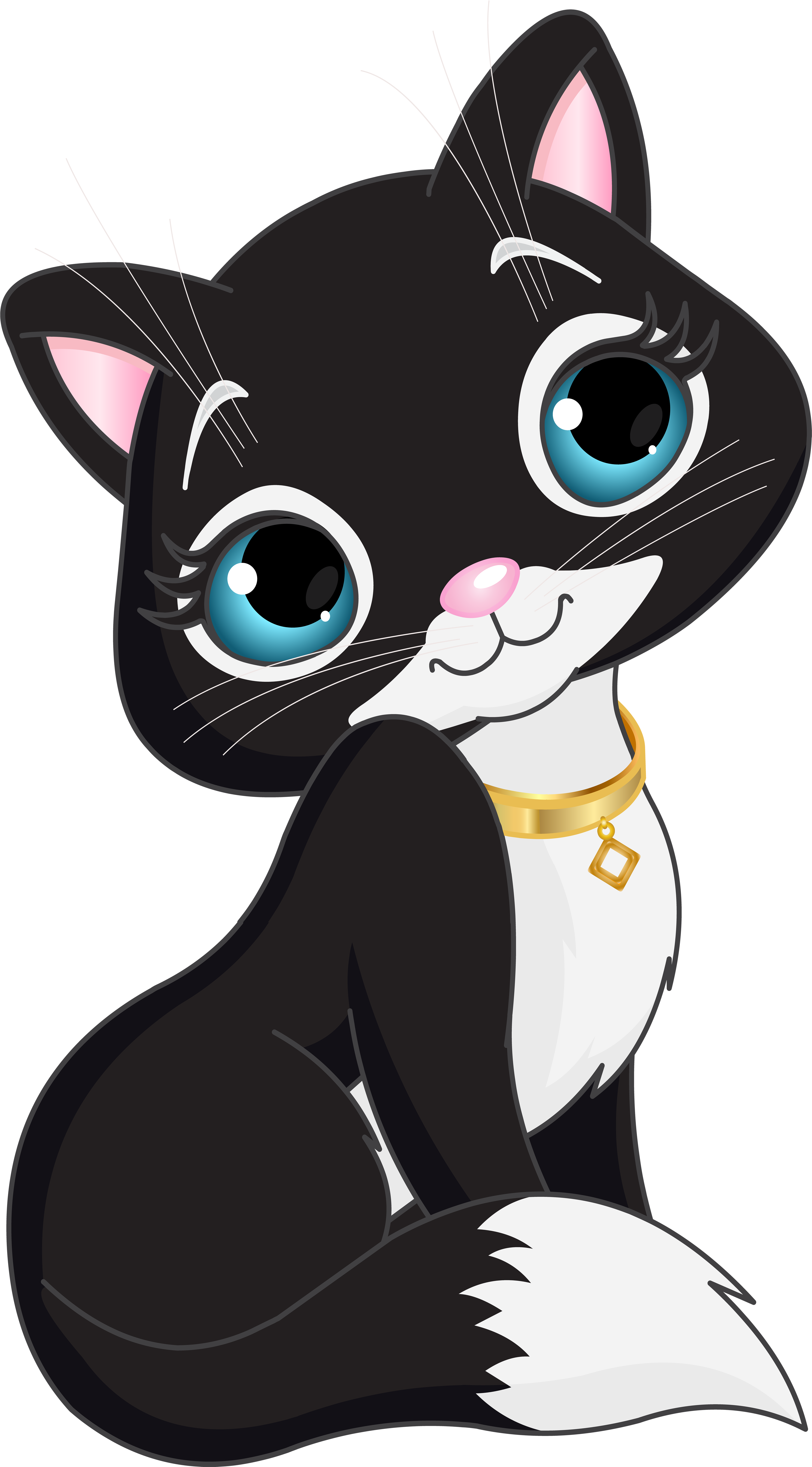 Black Kitten Cartoon Transparent Clip Art - Kitten Clipart Transparent (4500x8000)
