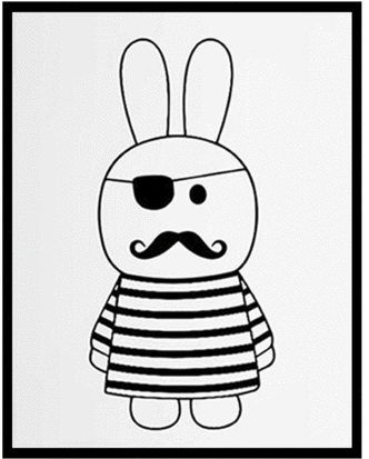 Pirate Bunny Wall Print - Miniwilla Mr Piraat (480x480)