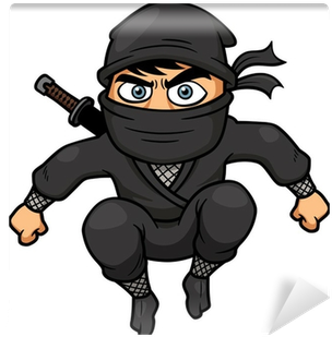 Vector Illustration Of Cartoon Ninja Wall Mural • Pixers® - Vector Graphics (400x400)