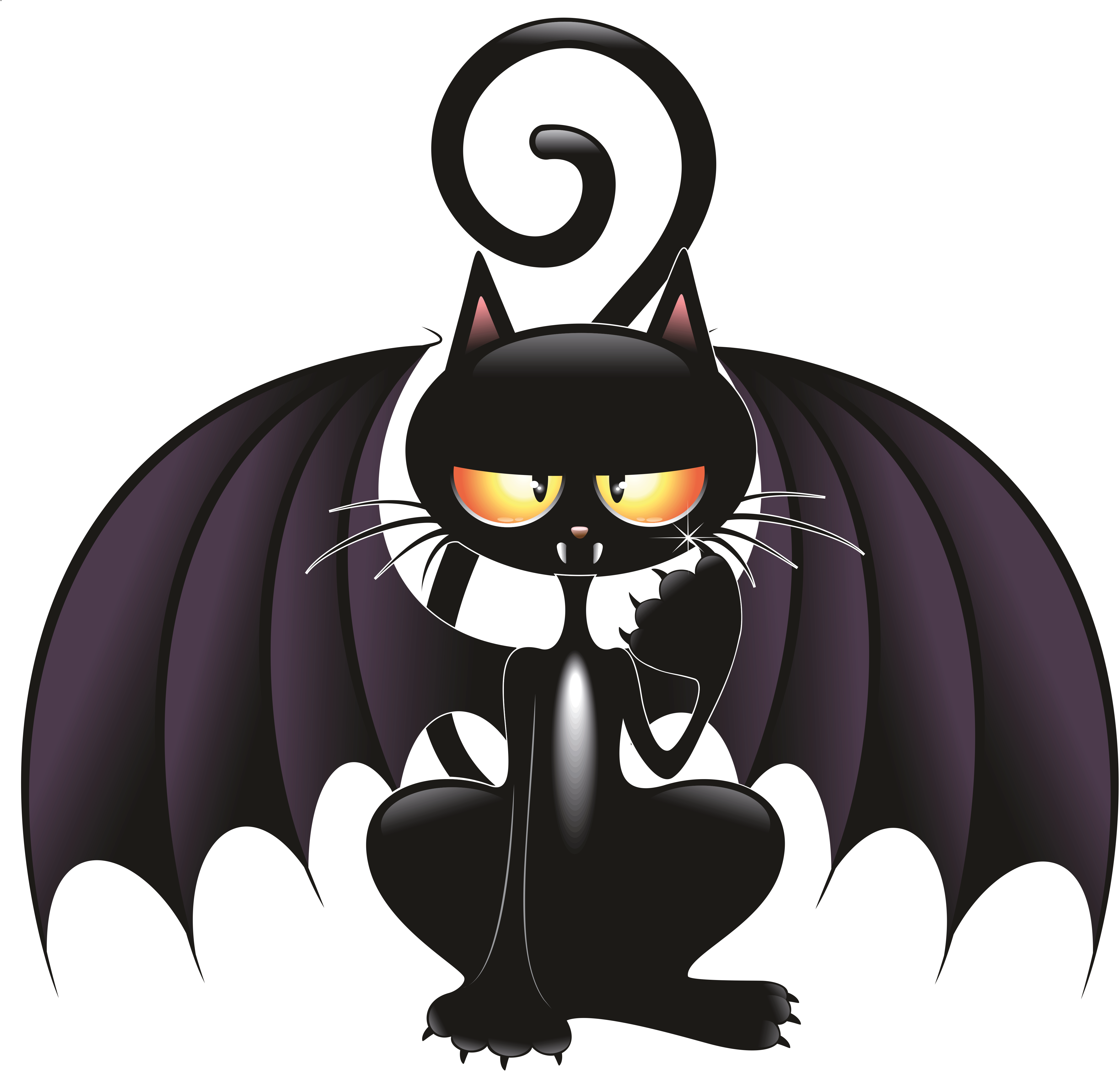 Cat Bat Kitten Cartoon - Kotek Nietoperz (4765x4573)