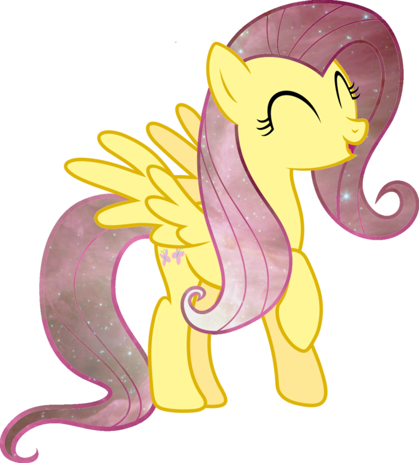Space Mane Fluttershy By Redheartpony - Cartoon (850x939)