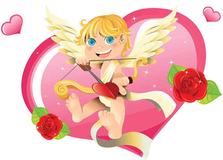 Cupid And Psyche Heart Valentines Day Clip Art - Cupid (1000x666)