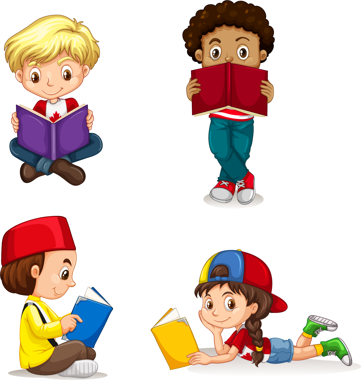 Child Clip Art - Writing And Reading Cartoon (1436x1512)