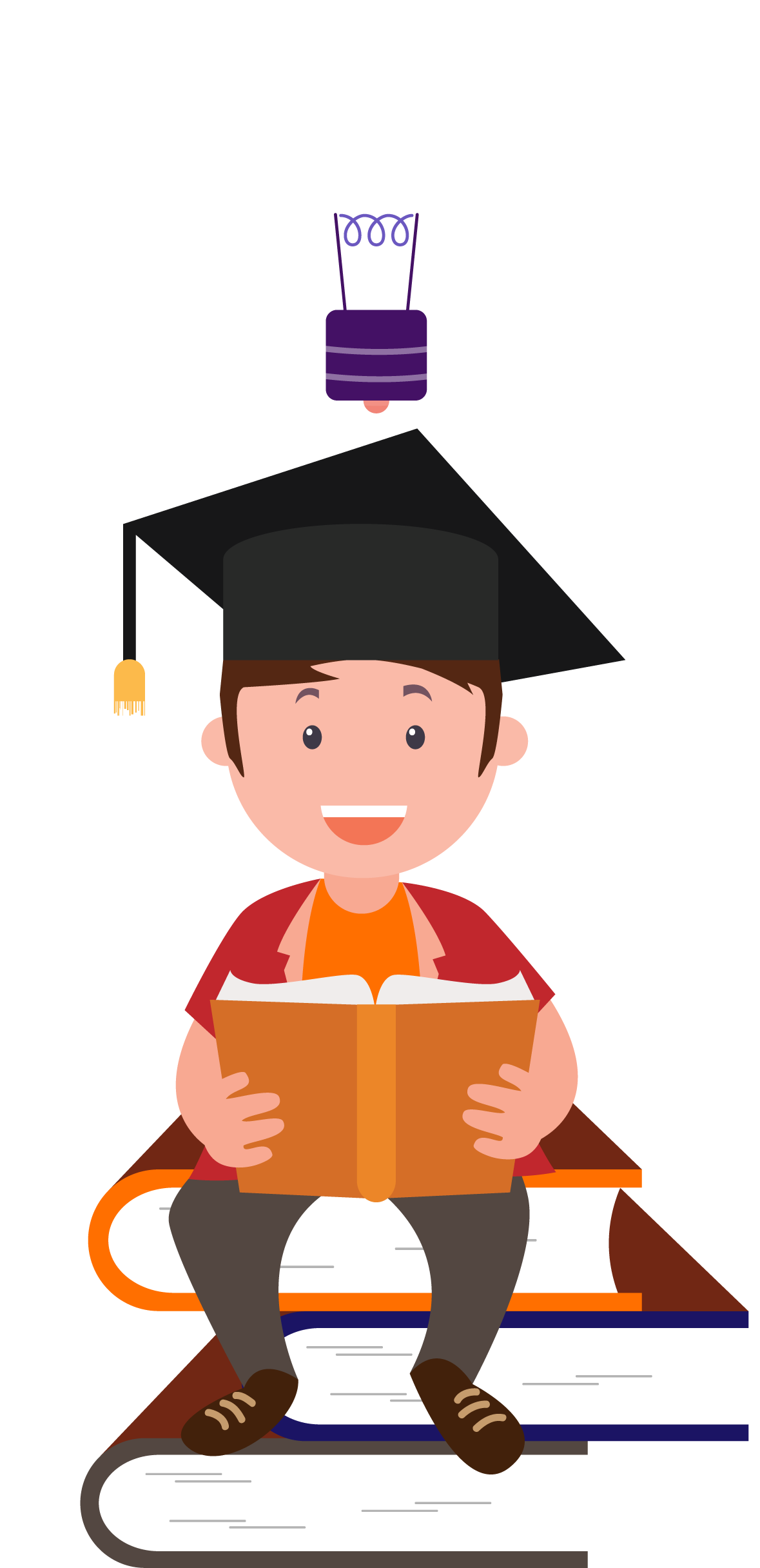 Student Reading Clip Art - Образование Вектор (1179x2431)