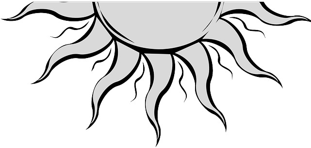 Warmth Sun, Sunlight, Summer, Sunrays, Sunbeams, Warmth - Draw A Half Sun (640x320)