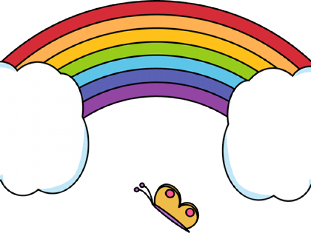 Rainbow Butterfly Clipart Cute - Clip Art (640x480)