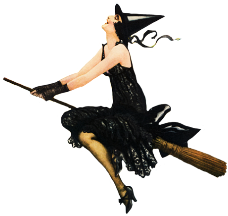 Halloween Party Witch Flying On Broom - Don't Make Me Release The Flying Monkeys Shower Cu (472x435)