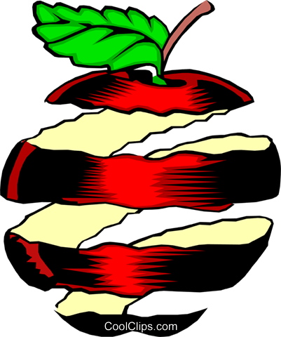 Apple Peel Royalty Free Vector Clip Art Illustration - Fruit Peels Clipart (401x480)