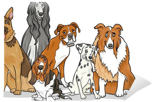Cute Purebred Dogs Group Cartoon Illustration Wall - Book Of Dog Breeds For Children: They're All Dogs (400x400)