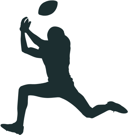 American Football Player Catching Silhouette Transparent - Nfl Football Player Silhouette Png (512x512)