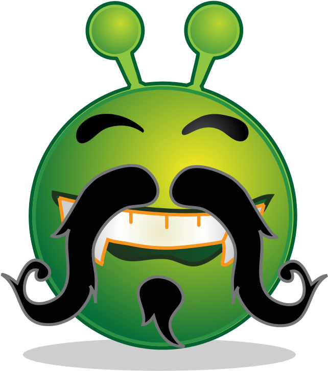 Smiley Green Alien Moustache - Cafepress ! Iphone 7 Plus Tough Case (652x768)