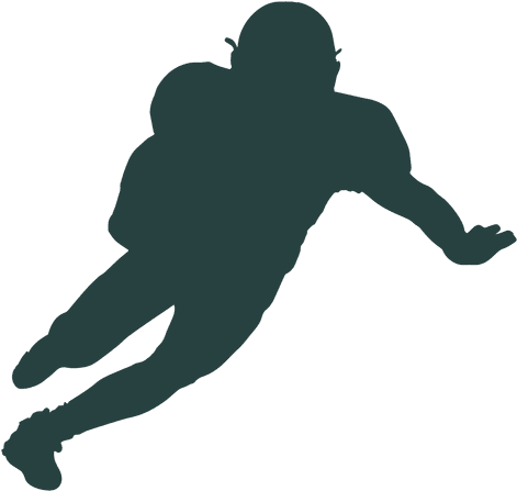 American Football Player Rushing Silhouette Transparent - American Football Player (512x512)