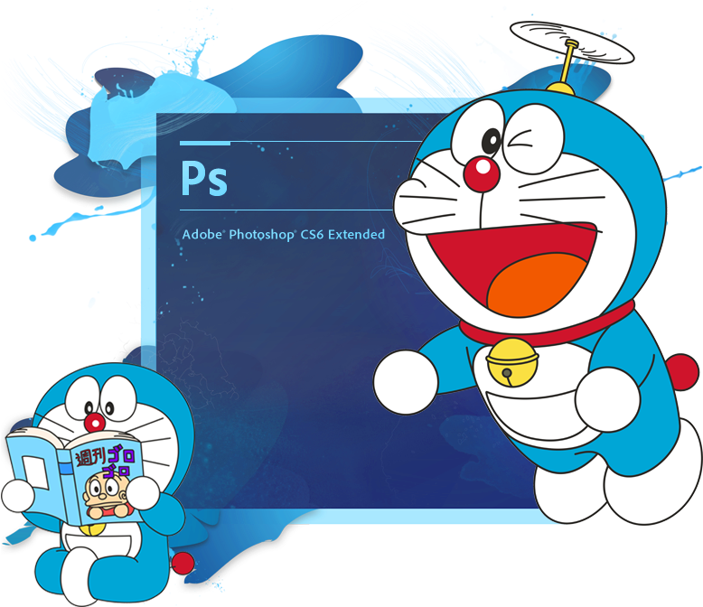 Doraemon Photoshop Cs6 Skin Loading By Nadzar02 On - Mobile Phone (832x700)