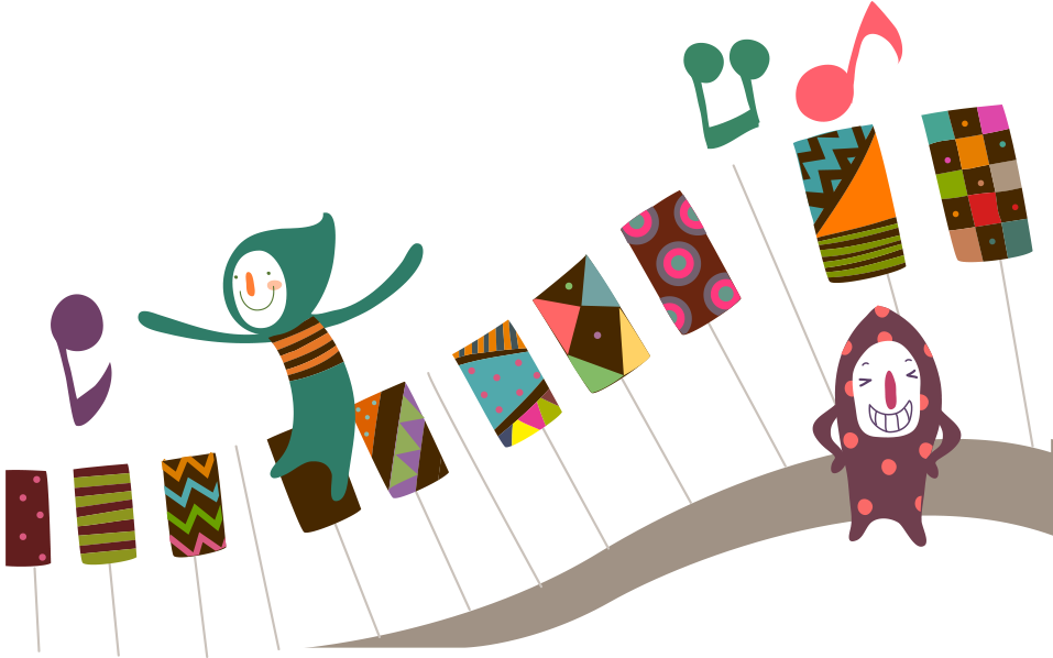 Cartoon Music Illustration - Piano (1000x1000)