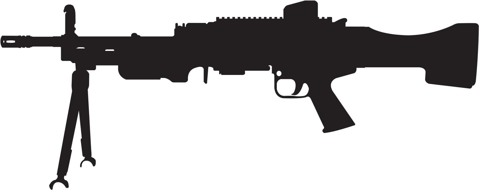 Filehampk Mg4 Silhouette - Heckler & Koch Mg5 (2000x857)