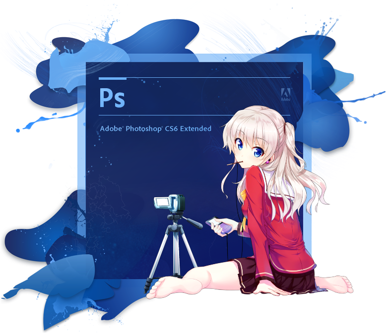 Photoshop Cs6 Splash Screen Blue Charlotte By Papycz - Adobe Photoshop Cs6 Extended (832x700)