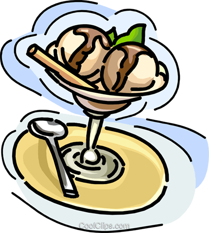 Ice Cream, With Chocolate Sauce Royalty Free Vector - Ice Cream, With Chocolate Sauce Royalty Free Vector (430x480)