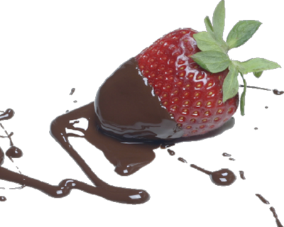 Chocolate Syrup On Body - Chocolate Covered Strawberries Png (400x320)