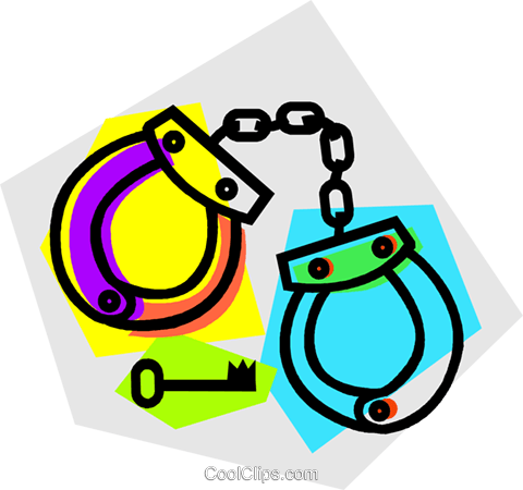 Handcuffs Royalty Free Vector Clip Art Illustration - Clip Art (480x450)