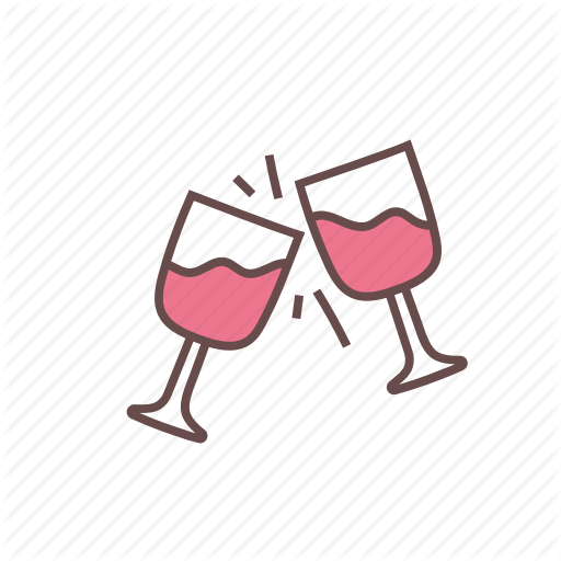 Cocktail Clipart Cheer - Cartoon Pink Glass Of Wine (512x512)