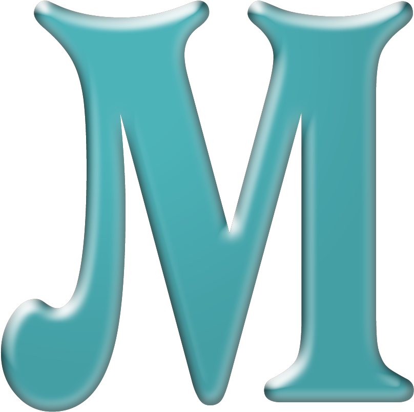 Classy Clipart Woman Drinking Cocktail - Letter M Mint Green (900x900)